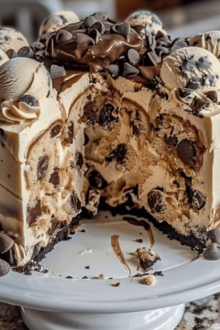 Chocolate Chip Cookie Dough Ice Cream Cake
