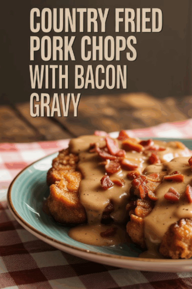 Country Fried Pork Chops with Bacon Gravy