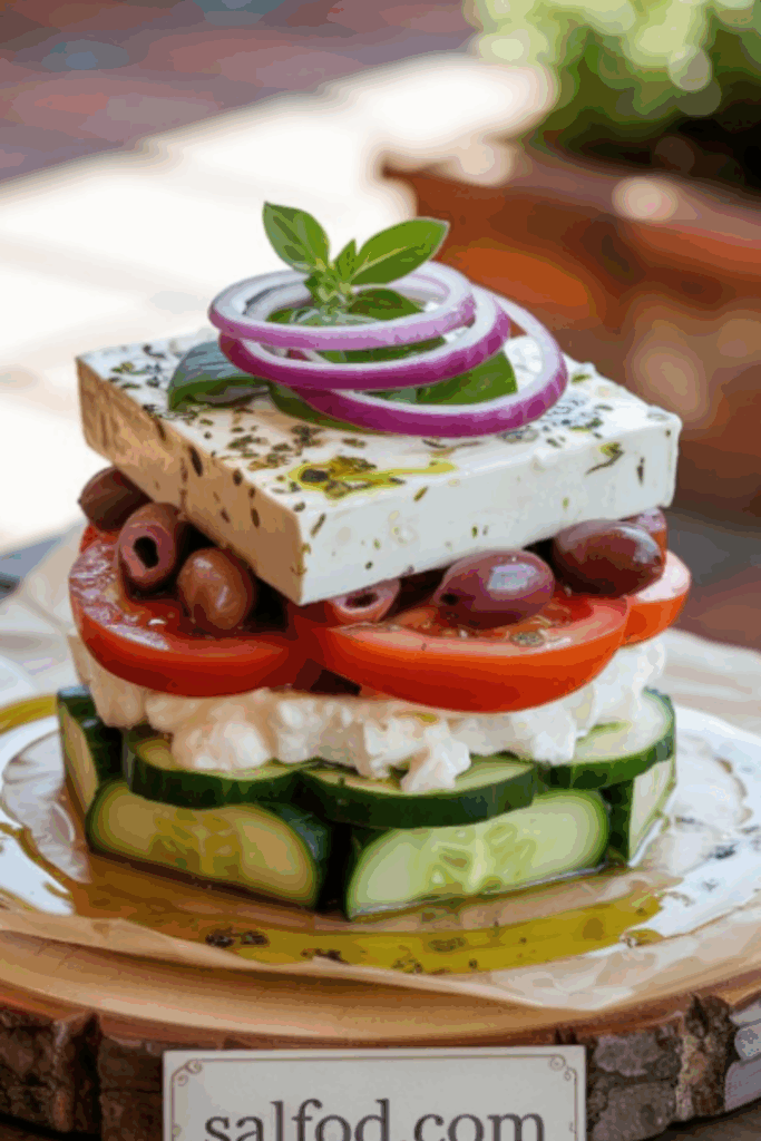 Greek Feta Salad Tower