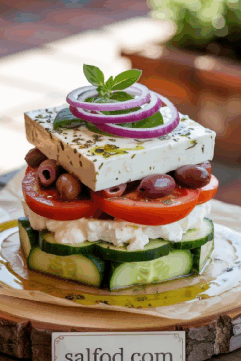 Greek Feta Salad Tower