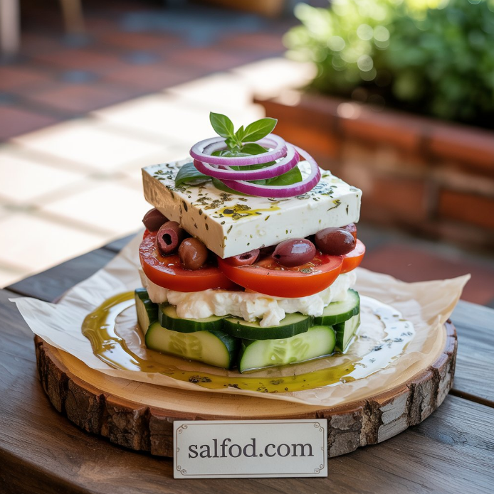 Greek Feta Salad Tower
