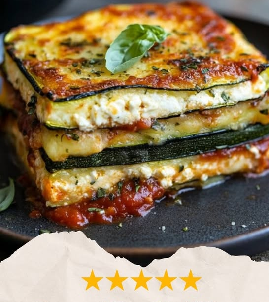 Layered Zucchini Ricotta Melts with Marinara