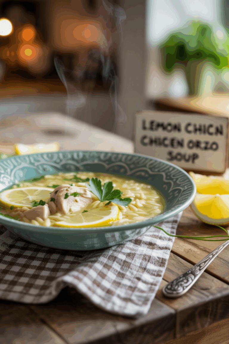 Lemon Chicken Orzo Soup