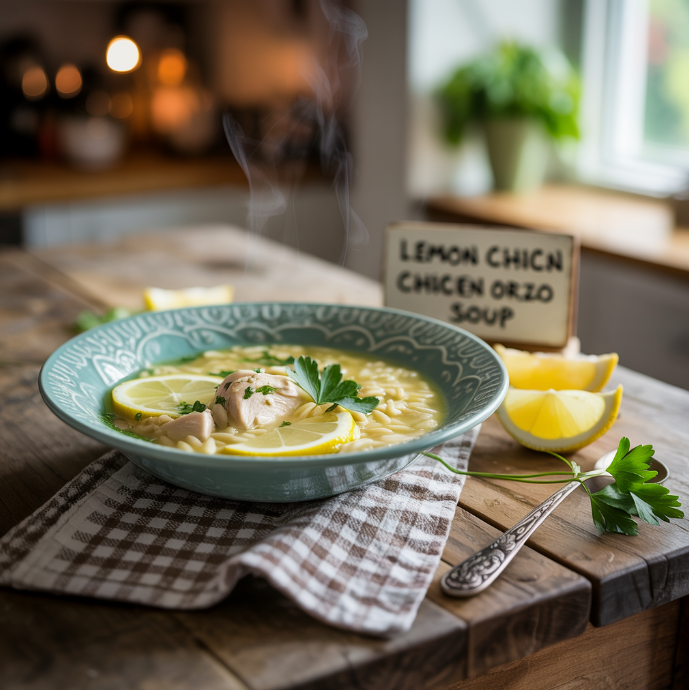 Lemon Chicken Orzo Soup