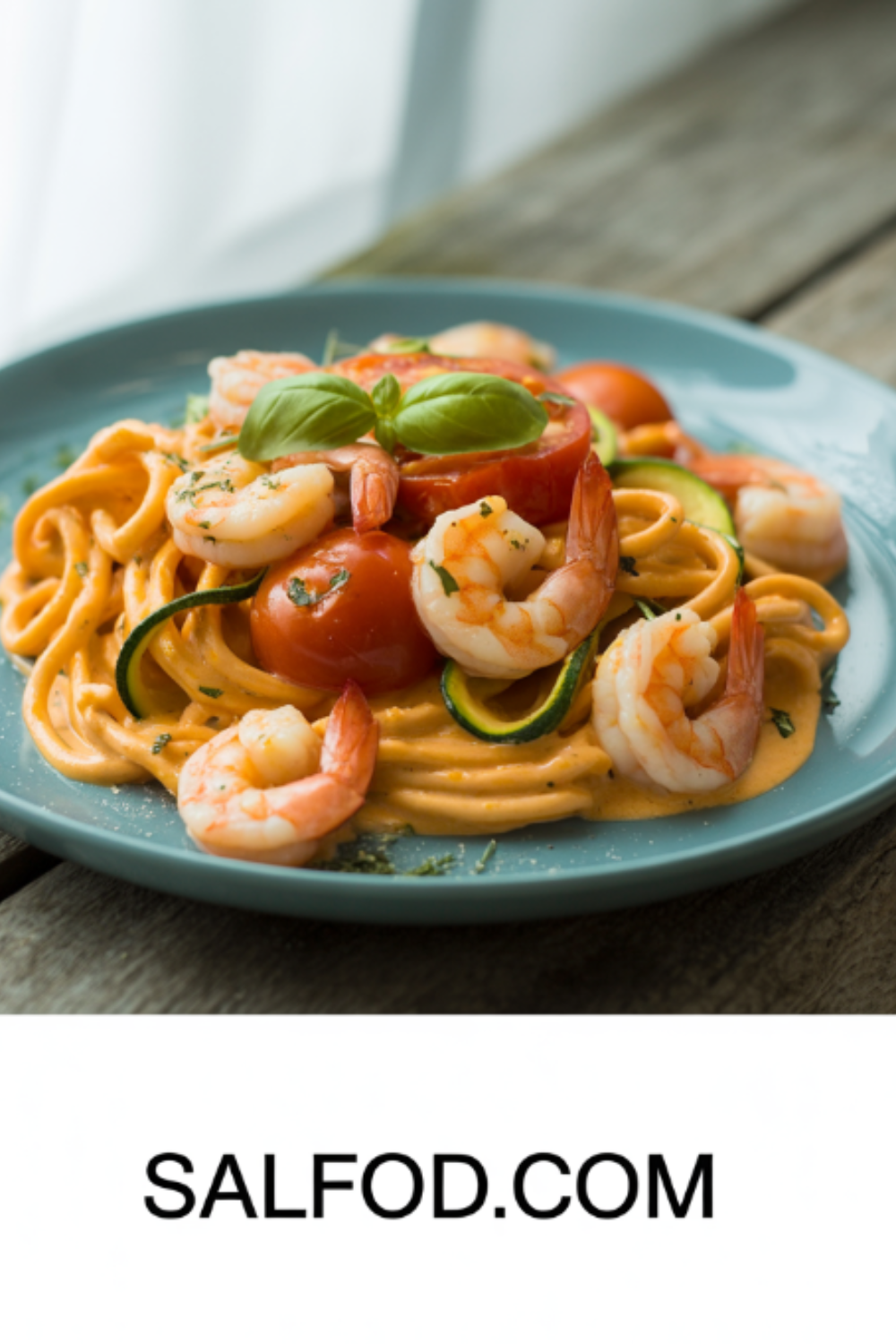 Shrimp Pasta with Tomato and Zucchini