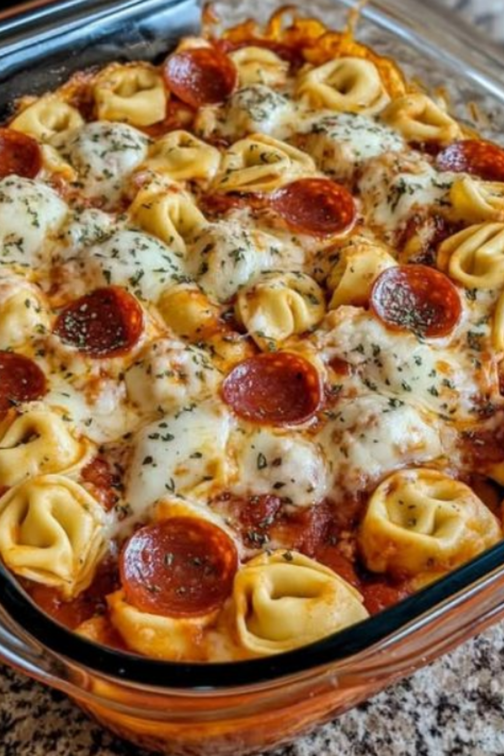 Cheese Tortellini Pepperoni Pizza Casserole