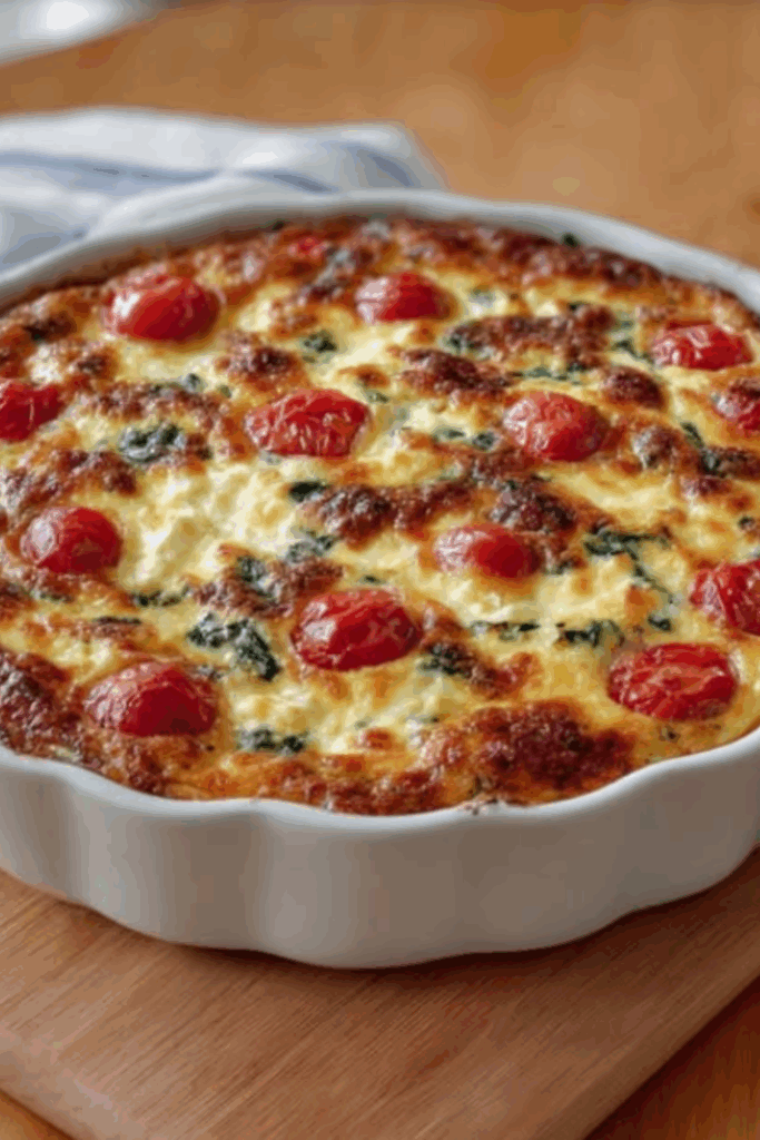 Crustless Spinach, Tomato & Feta Quiche A Deliciously Healthy Recipe