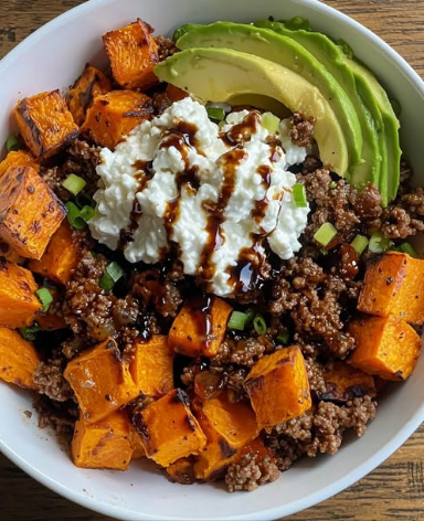 Ground Beef Sweet Potato Bowl