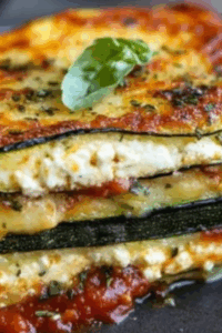Layered Zucchini Ricotta Melts with Marinara