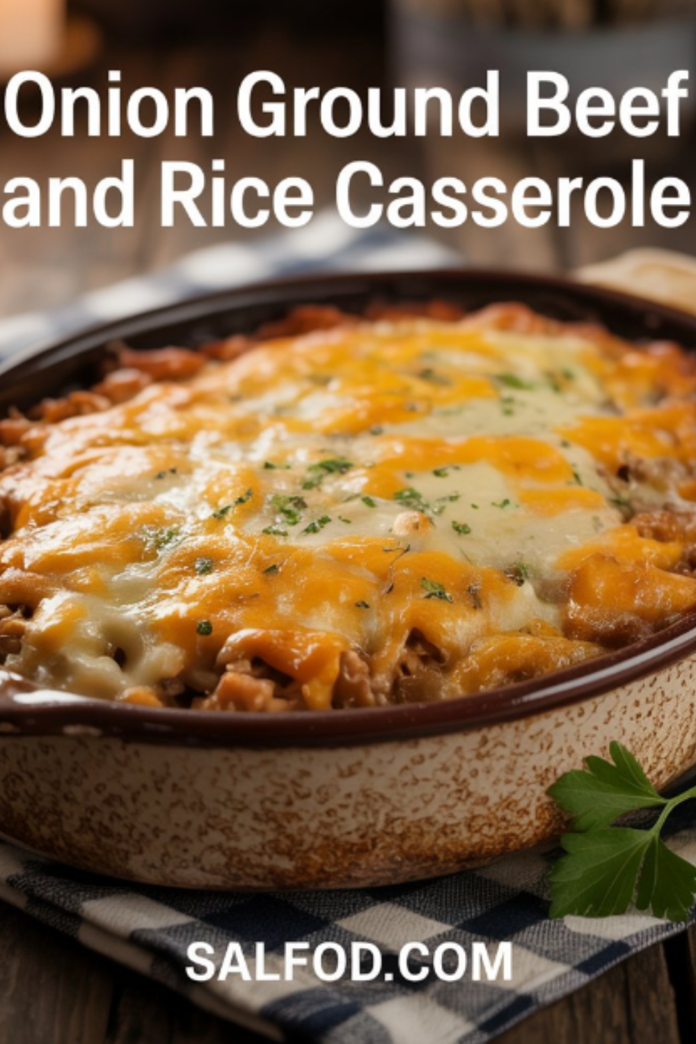 Onion Ground Beef and Rice Casserole
