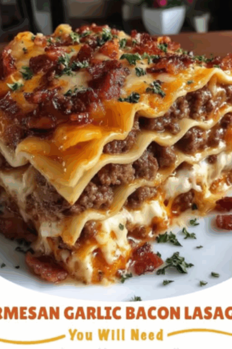 Parmesan Garlic Bacon Lasagna