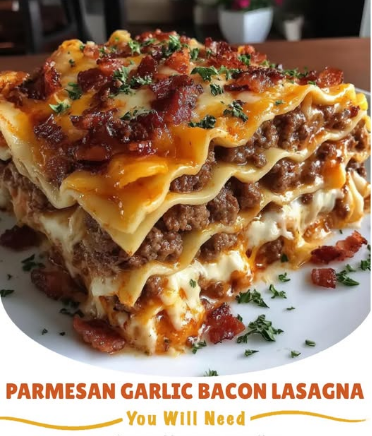 Parmesan Garlic Bacon Lasagna