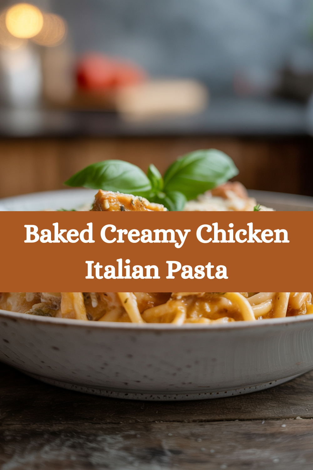 Baked Creamy Chicken Italian Pasta
