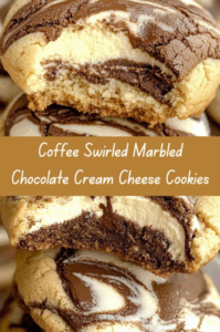 Coffee Swirled Marbled Chocolate Cream Cheese Cookies