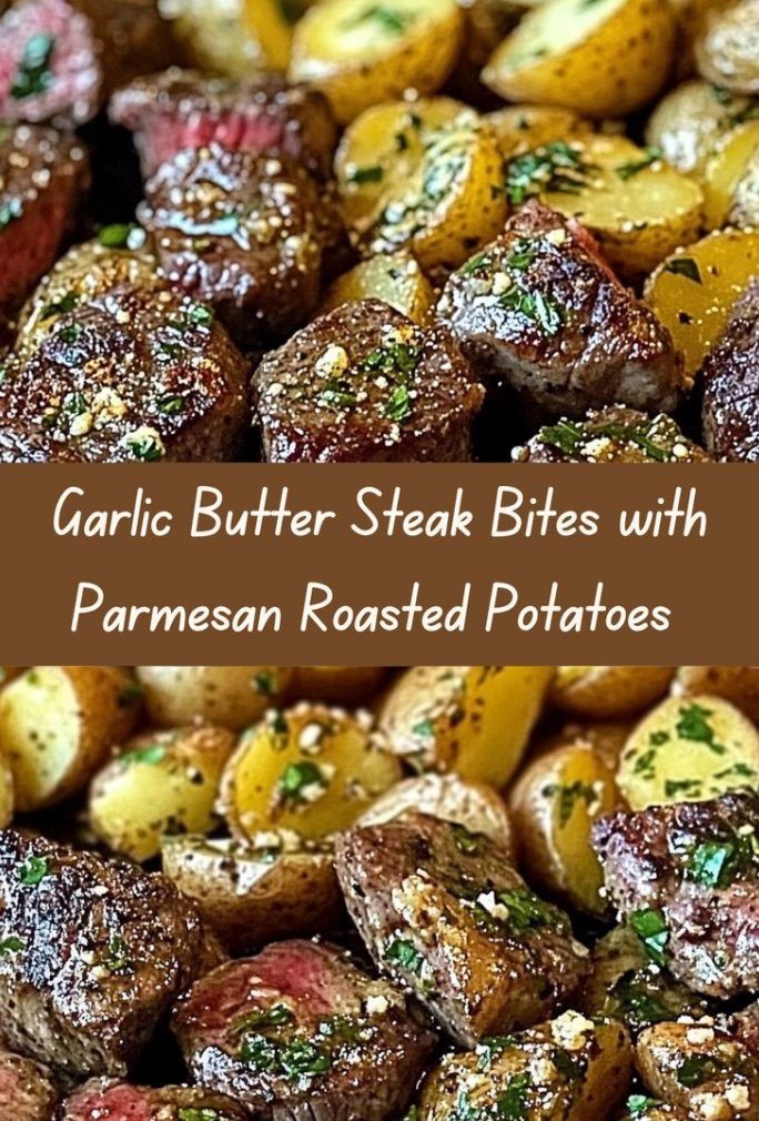 Garlic Butter Steak Bites & Parmesan Roasted Potatoes