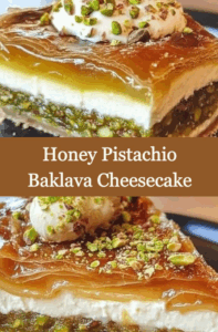 Honey Pistachio Baklava Cheesecake