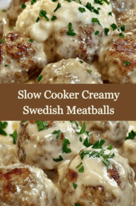 Slow Cooker Creamy Swedish Meatballs