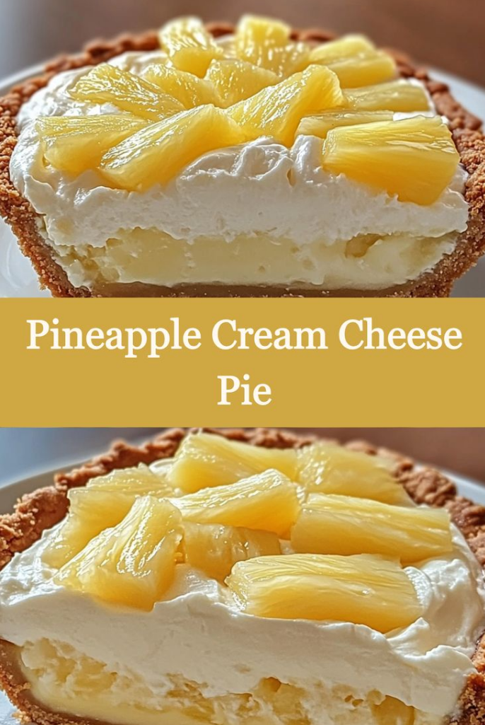 Tropical Pineapple Cream Cheese Pie