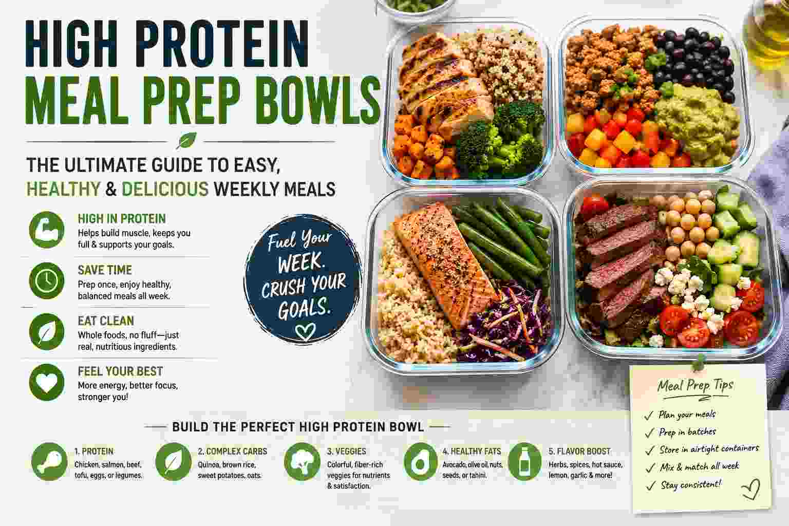 High Protein Meal Prep Bowls