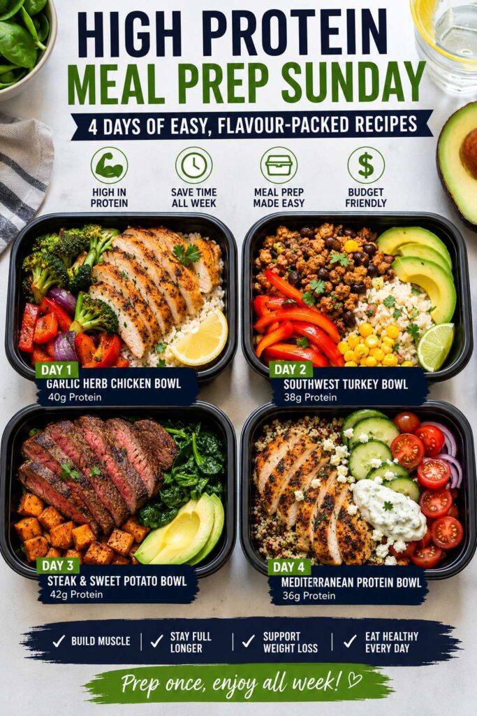 High Protein Meal Prep Sunday: