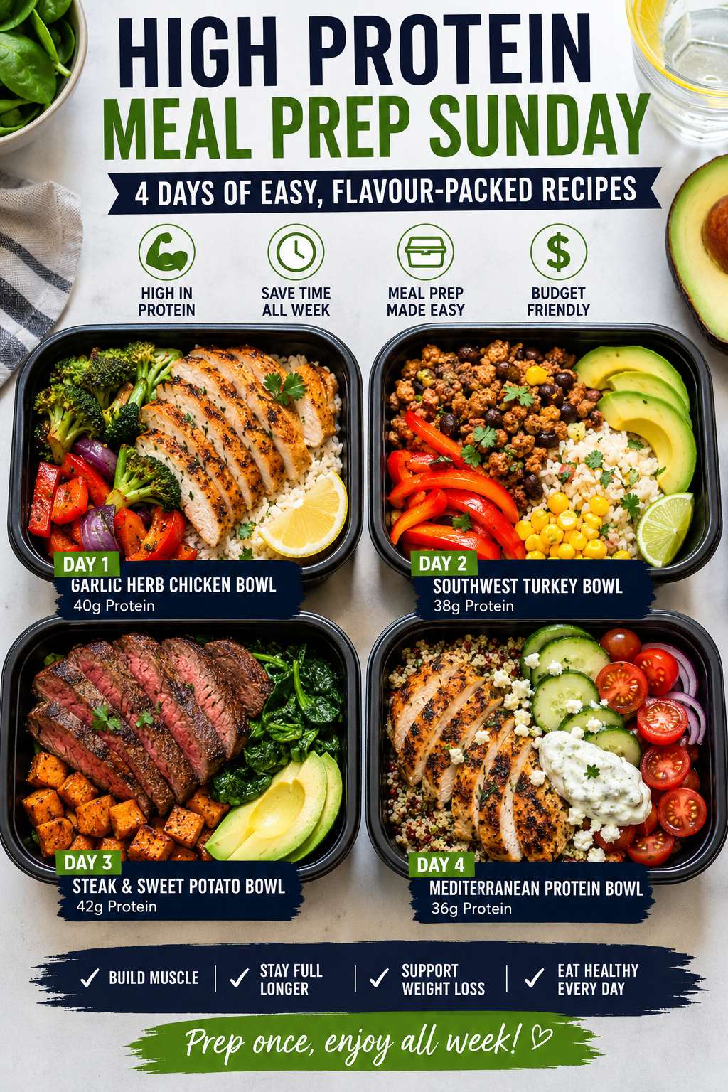High Protein Meal Prep Sunday: